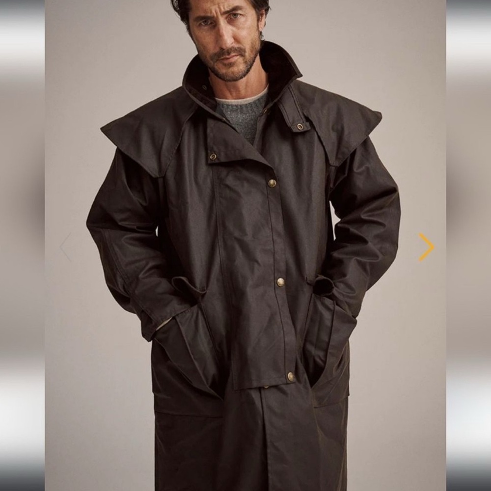 Vintage Driza Bone Oilskin Australian Riding Coat Waxed Jacket Mens Size 6 Large